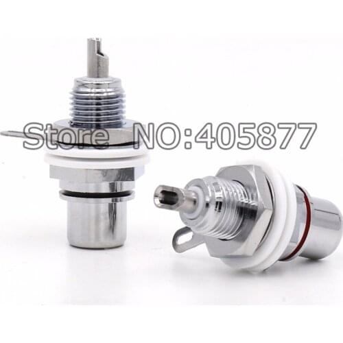 2pcs Rhodium Plated RCA Socket RCA female Panel Mount plug Audio Terminal RCA Panel Mount Chassis