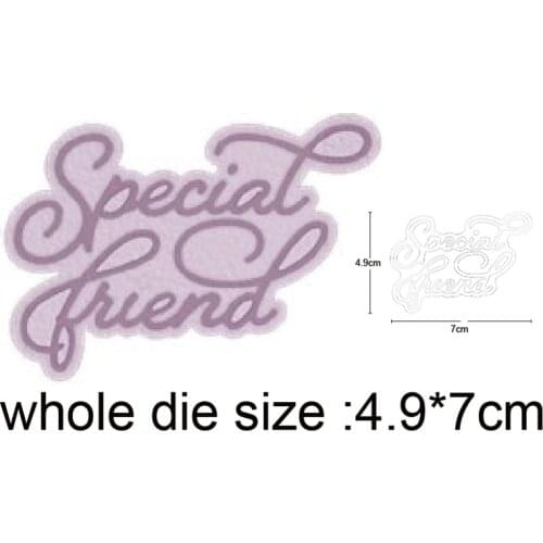 2020 New Metal Cutting Dies Words Special Friend Craft Dies Scrapbooking dies Paper Cards Making Embossing Die Cut stencils dies