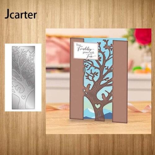 2021 New Tree Rectangle Frame Metal Cutting Dies Craft Handmade Knife Mould Blade Punch Stencils Dies Cut for Scrapbooking Model