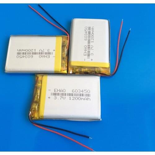 3 pcs 603450 3.7V 1200mAh lipo polymer lithium rechargeable battery for MP3 GPS PDA DVD bluetooth recorder e-book camera