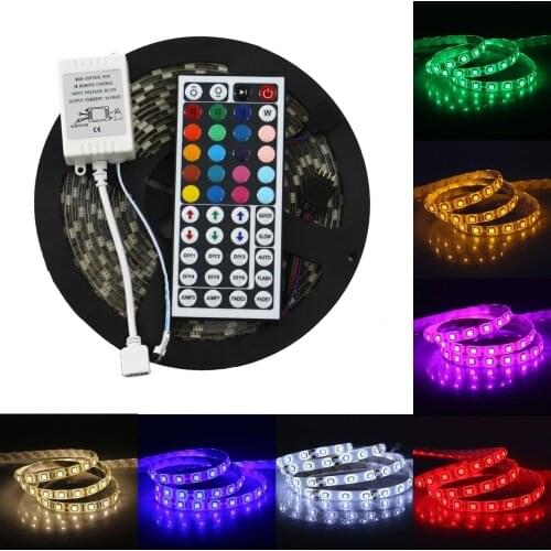 50m/lot RGB 5050 SMD 300 LED Flexible Strip Waterproof Light Lamp with 44 Keys Remote Controller DC12V