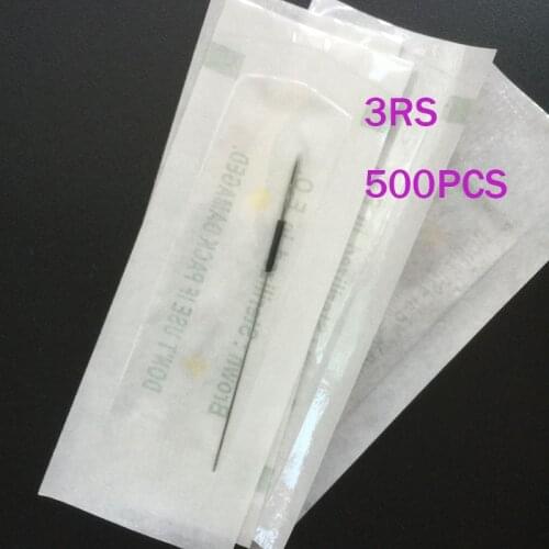 500 Pieces/Box Tattoo 3R Needles For Permanent Eyebrow and Lip Munsu Makeup Machine 0.35mm*50mm Free Shipping