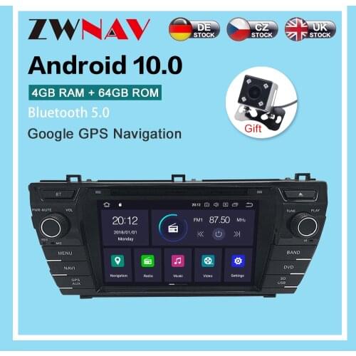 Android 10.0 4G+64GB Car radio player GPS Navigation for Toyota Corolla 2013-2015 Multimedia Player Radio video stereo head unit