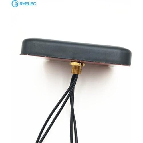 Big Size 107*86*17.5mm Wifi Gps 2*Lte Combo Square Base Mount Screw Car Antenna With Cable And Sma Uhf Male Connector