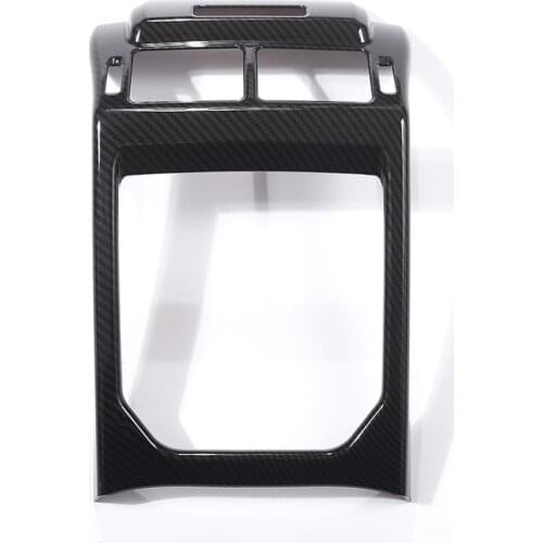 Car Rear Row AC Vent Outlet Frame Cover Trim Carbon Fiber Style ABS Plastic For-Land Rover Range Rover Evoque 2012