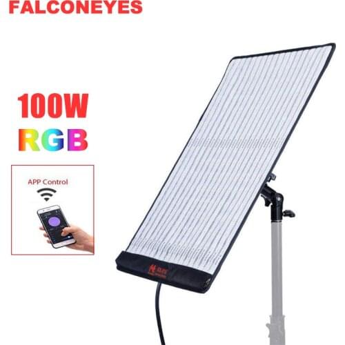 FalconEyes RX-818 100W RGB LED Video Light Portable Rollable Cloth light with 8 Scene Modes APP controlLighting Lamp