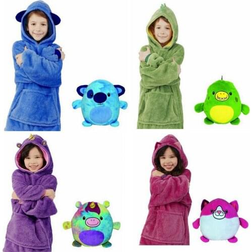 Pets Hoodie Dinosaur Hooded Sweatshirt Warm Winter Hooded Coats Bathrobe Fleece Pullover For Children For Christmas Gift