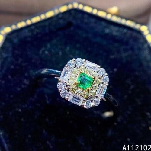 KJJEAXCMY fine jewelry 925 sterling silver inlaid natural emerald luxury girl new gemstone ring support test Chinese style