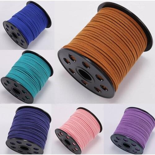 10 Yards Leather Lace Flat Faux Suede Cord String Thread Velvet Cord Suede Leather Cords
