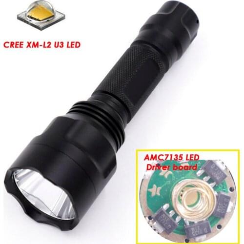Manta Ray C8 AMC7135x8/10/12 led flashlight CREE XM-L2 U3 LED flashlight waterproof lanterna torch Warm/Neutral/Cool white Light