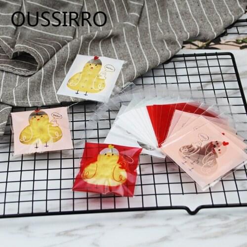 Cute Chicken Gift Packaging Self Sdhesive Cookie Bag Kawai Candy Bags Packaging Baking Tool Candy West Point Jewelry Bags