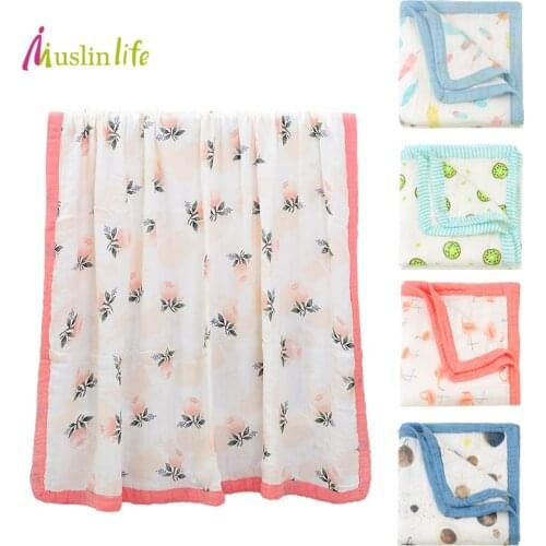 Muslinlife 2017 Multifunctional Double Layers Baby Blanket for Spring Autumn,Newborn Baby Blanket, Cotton Bamboo Muslin Swaddle