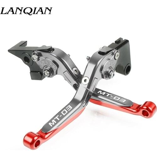 Motorcycle Accessories CNC Adjustable Brake Clutch Levers With LOGO For YAMAHA MT03 MT 03 MT-03 2015 2016 2017 MT-03 MT03