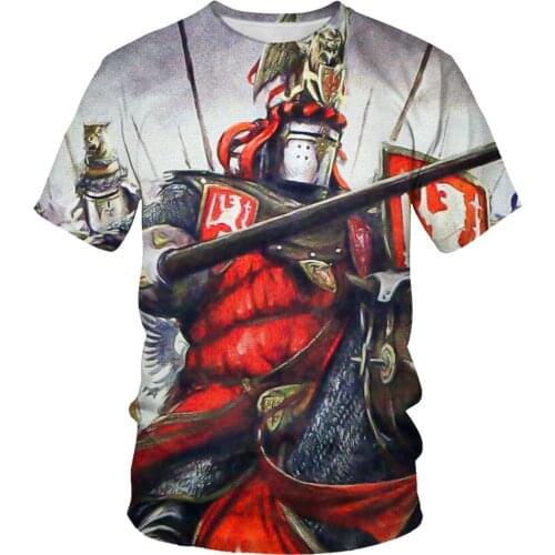 War movie characters 3D printing mens short-sleeved t-shirt fashion casual custom round neck t-shirt mens oversized size