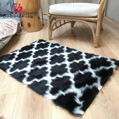 Bubble Kiss Long Fur Rugs For Bedroom Imitation Fur Long Hair Wool Mat Non-slip Carpets For Living Room Carpet Fur Rug Carpet