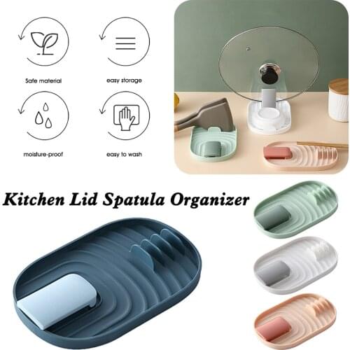 Nordic Pan Cover Storage Rack Foldable Wall-mounted Pot Lid Cooking Spoon Holder Drain Tray Home Organizer Kitchen Accessories