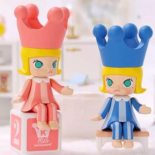Original Pop Mart MOLLY Happy Little Train Party Series Blind Box Toys Model Confirm Style Cute Anime Figure Gift Surprise Box