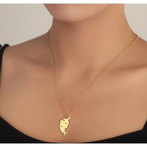 Unicorn Pendant Necklace Jewelry Gifts Sliming Dolphin Unicorn Necklace for Women Teen Girls Lucky Unicorn Charms