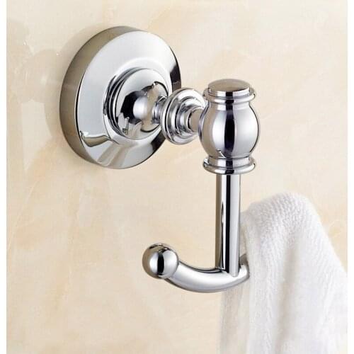 Polished Chrome Brass Wall Mounted Clothes Rack Cloth Hook Wall Hook Robe Hook For Bathroom Accessory BD569