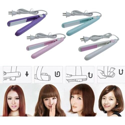Portable Mini Hair Straightener Flat Iron Curler DIY Hair Styling Travel Size Flat Iron Hair curling