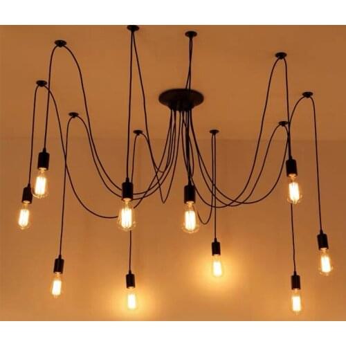 Industrial Nordic Spider Chandelier E27 Retro Hanging Lamps Loft E27 Vintage Coffee shop line Hanging lights 110V 220V