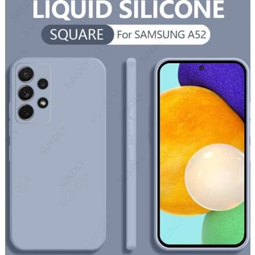 Luxury Liquid Silicone Phone Case For Samsung A51 A71 A52 A72 A32 A42 A21S S21 S20 FE Note 20 Ultra S10 S9 Plus Square Soft Case