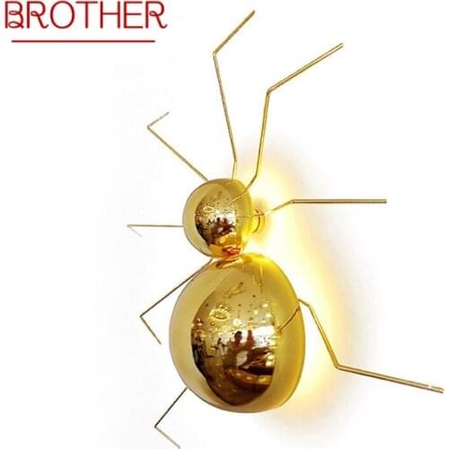 Modern LED Wall Lamps Fixture Golden Spider Creative Decorative Sconces For Home Bedroom Living Room Dining Room Children