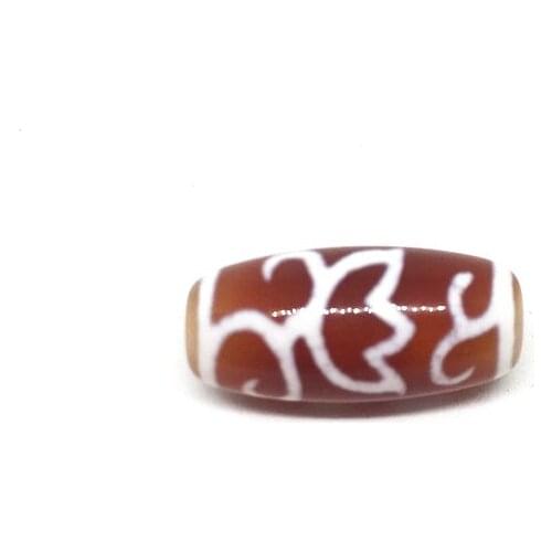 Special Dzi beads Water Lotus 12mm*25mm Red Color Natural Agate Amulet Tibetan Dzi Beads for Bracelet DIY Jewelry Making