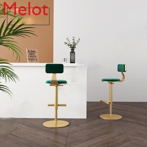 Rotating lifting bar stools multifunctional furniture hydraulic lifting bar chair Nordic modern fashion home kitchen high stools