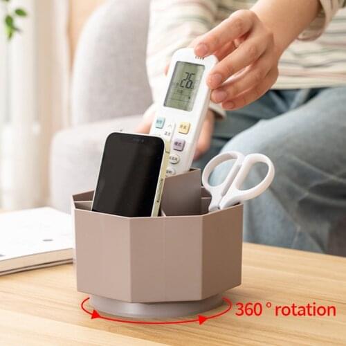 Rotatable Compartment Storage Box Stationery Organizer Cosmetics Container Home Office Storage Pen Holder Desktop Accessories