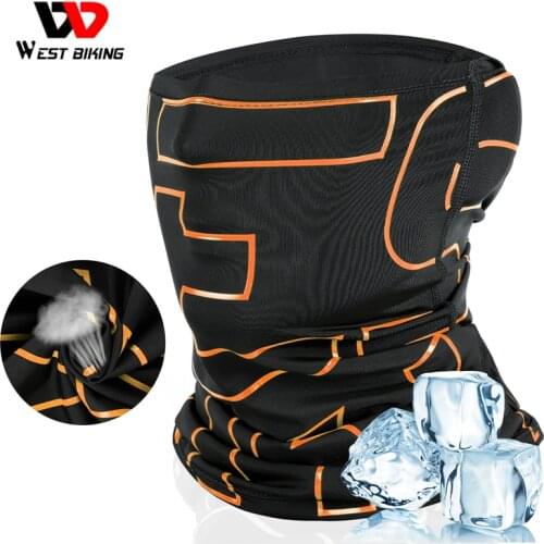 WEST BIKING Summer Ice Silk Cycling Half Face Scarf Anti-UV Breathable Windproof Headwear Multifunctional Sports Sun Protection