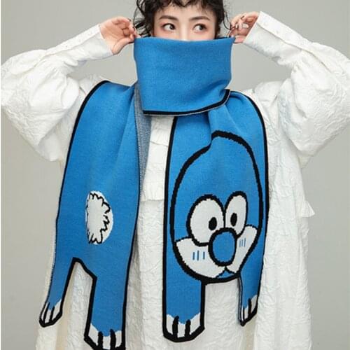 Cartoon jacquard Winter scarf pashmina brand design women scarfs warm thick shawl hijab poncho for ladies