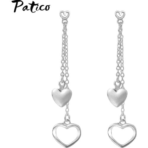 New Arrival 925 Sterling Silver Cute Heart Earrings For Women Girls Wedding Fashion Jewelry 2021 Trend Wholesale