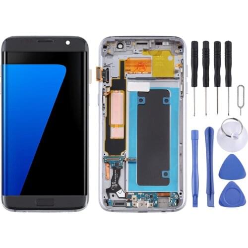 OLED Material LCD Screen and Digitizer Full Assembly With Frame for Samsung Galaxy S7 Edge / SM-G935F