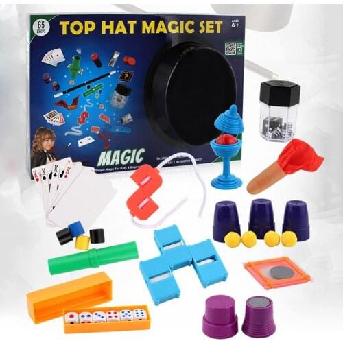 16Pcs Kids Classic Magic Props Tricks Kit Children Beginners Stage Props Educational Toy For Party Supplies