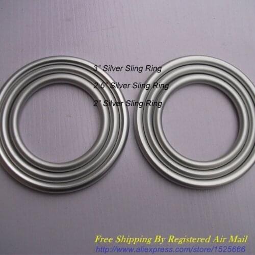 Free Shipping 1 pair 2" 2.5" 3" Size available Silver Aluminium Sling Rings DIY Your Best Baby Slings for Newborns