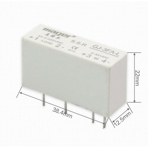 Free shipping 2pc High quality 3A Mager SSR DIP DC-DC solid state relay DC control DC GJ 3FA L 3A