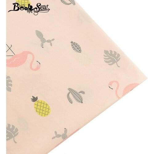 Booksew 100% Cotton Fabric Tecido Animal Design DIY Handmade Bed sheet Baby Sewing Pink Cloth Patchwork Craft Home Tela Tilda