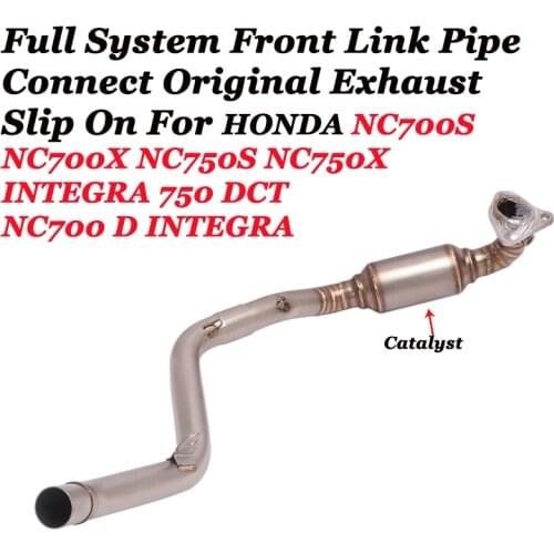 Slip on Motorcycle Exhaust Escape Stainless Steel Front Middle Link Pipe For Honda NC700 NC700X NC750 NC750X NC750S DCT Integra