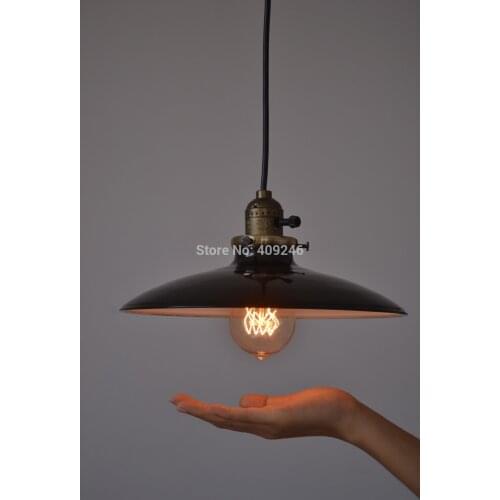 Black 26CM LOFT American Stytle Vintage Ceiling Droplight Pendant Light E27 Edison For Bar Cafe Dinning Room Hall Cafe Bar