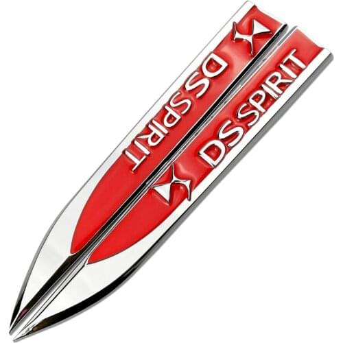 For DS SPIRIT Logo Car Fender Sticker Emblem Badge Auto Car Styling For Citroen C4 C4L C5 Elysee DS6 C4 Cactus Aircross Picasso