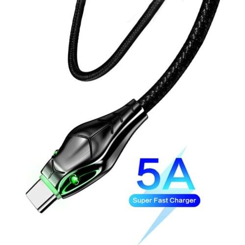 USB Type C Cable with LED Fast Charging Wire For Xiaomi mi 10 Pro Samsung S20 USB-C Charger Wire Accessories for mobile phones