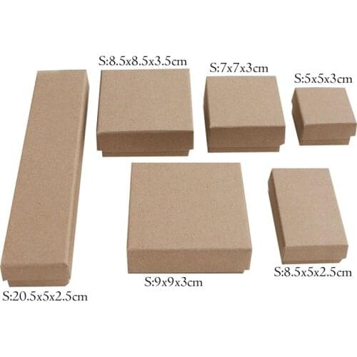 Box For Jewelry Free shipping wholesale 100pcs/lot Kraft Paper Box Neckalce Pendant Ring Earring Packaging Boxes Gift Box