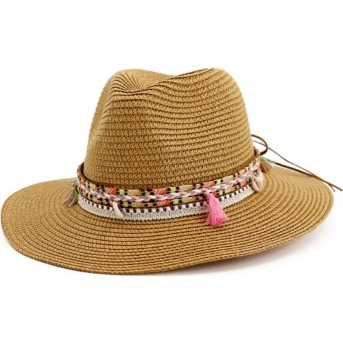 Summer Cowboy Hats For Mens Women Straw Sun Hats Hollow Cap For Girls Vintage Beach Leopard Band Panama Fedoras Jazz
