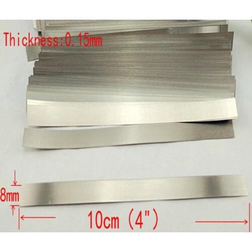 10 pcs/bag 1bag Pure 99.96% Low Resistance Nickel Ni Metal Strap Sheet 0.15x8x100mm