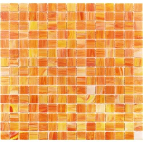 Cute Orange Hand Cut Tiffany Glass Tile Mosaic for Home Decoration