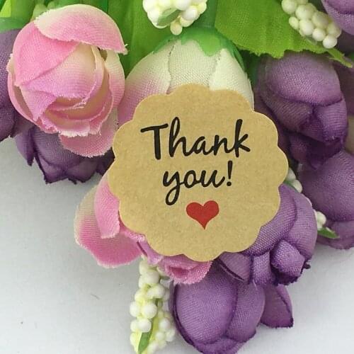 1000pcs Kraft Sticker Labels Thank You love self-adhesive stickers Baking Seal Label Stickers For HandMade Gift /Cake/Gift Boxes