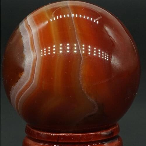 40MM Natural Gemstone Red Agate Carnelian Sphere Crystal Ball Reiki Healing Globe Home Decor