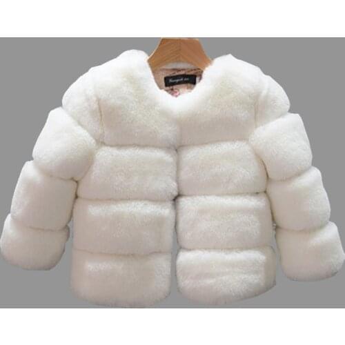 New Girls Winter Fur Coat Elegant Teenage Girl Faux Fur Jackets Thick Coats Warm Parkas Children Outerwear 1-10Yrs Girls Clothes