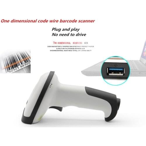 NEW laser wired 1D barcode scanner barcode reader bar code reader handheld USB Cable for Supermarket for POS Plug and play